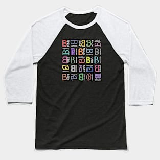 Colorful Pattern of Aspirational Affirmations Baseball T-Shirt